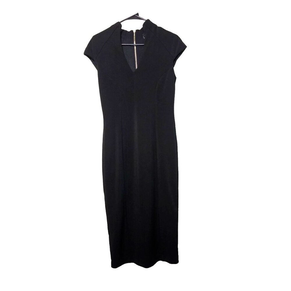 Alexia Admore Dress S Black Midi LBD Professional Casual Cocktail Slit